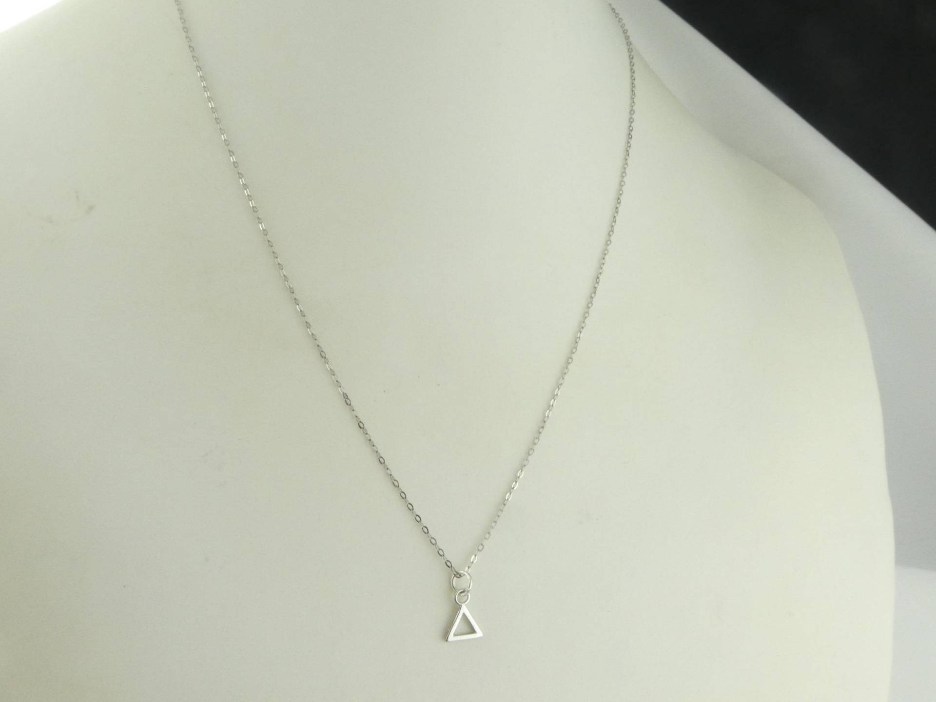 925 Sterling Silber Kette Halskette Mit Anhänger Dreieck von GlasschmuckBirgitH