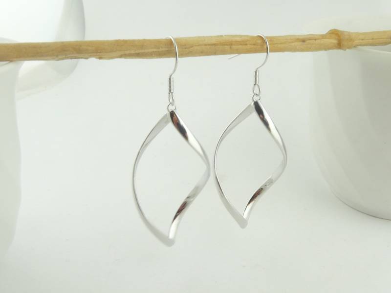 925 Sterling Silber Ohrringe Ohrhänger Tropfen von GlasschmuckBirgitH