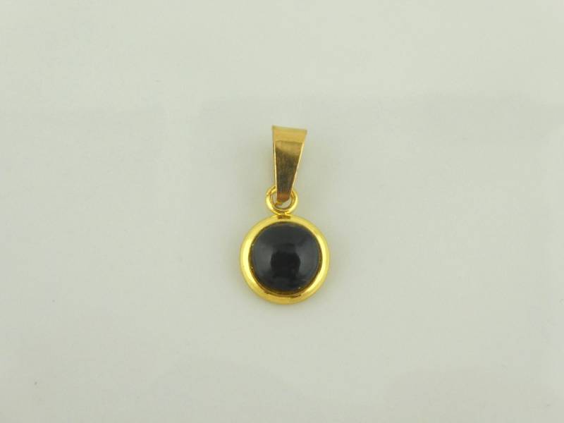Anhänger Gold Schwarz Stein Mini 6mm Edelstahl Anhänger Gold Schwarz Stein Mini 6mm Edelstahl von GlasschmuckBirgitH