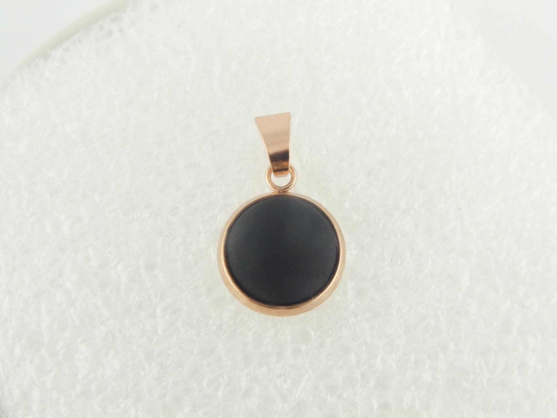 Anhänger Rosegold Schwarz Matt Polaris 10mm Edelstahl von GlasschmuckBirgitH