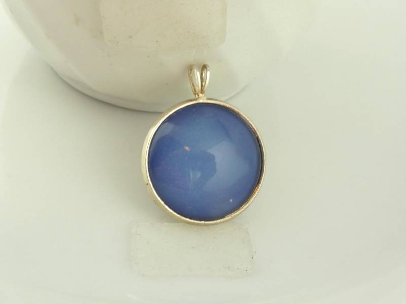 Anhänger Silber Blau 20mm von GlasschmuckBirgitH