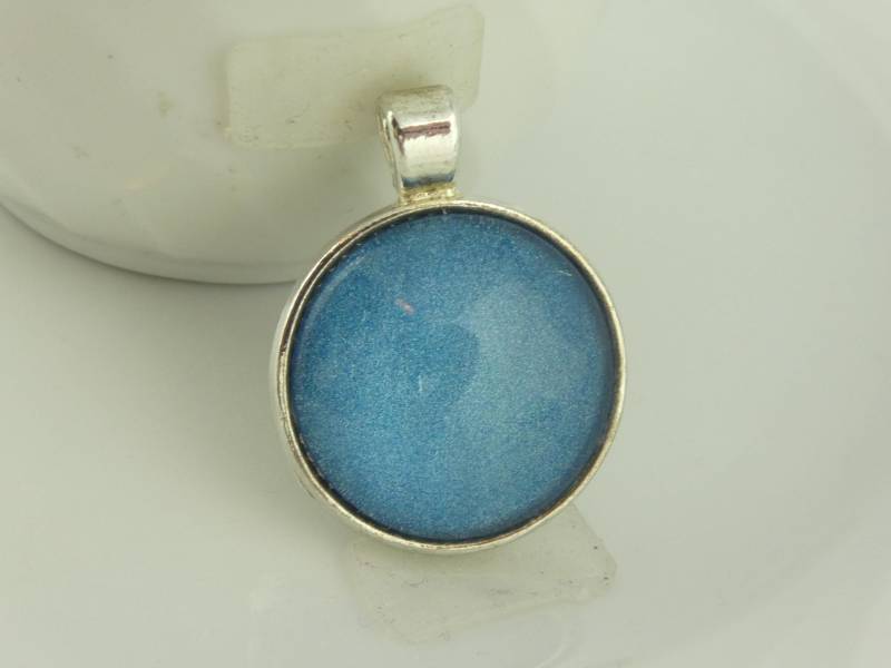Anhänger Silber Blau 25mm von GlasschmuckBirgitH