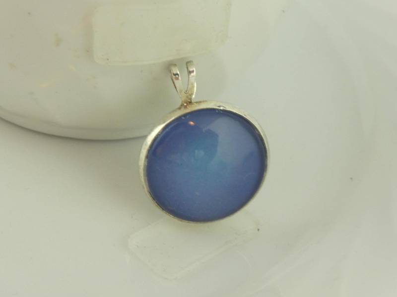 Anhänger Silber Blau Jeansblau 18mm Anhänger Silber Blau Jeansblau 18mm von GlasschmuckBirgitH