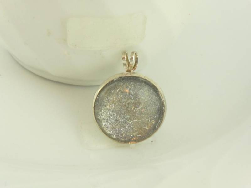 Anhänger Silber Grau 18mm von GlasschmuckBirgitH