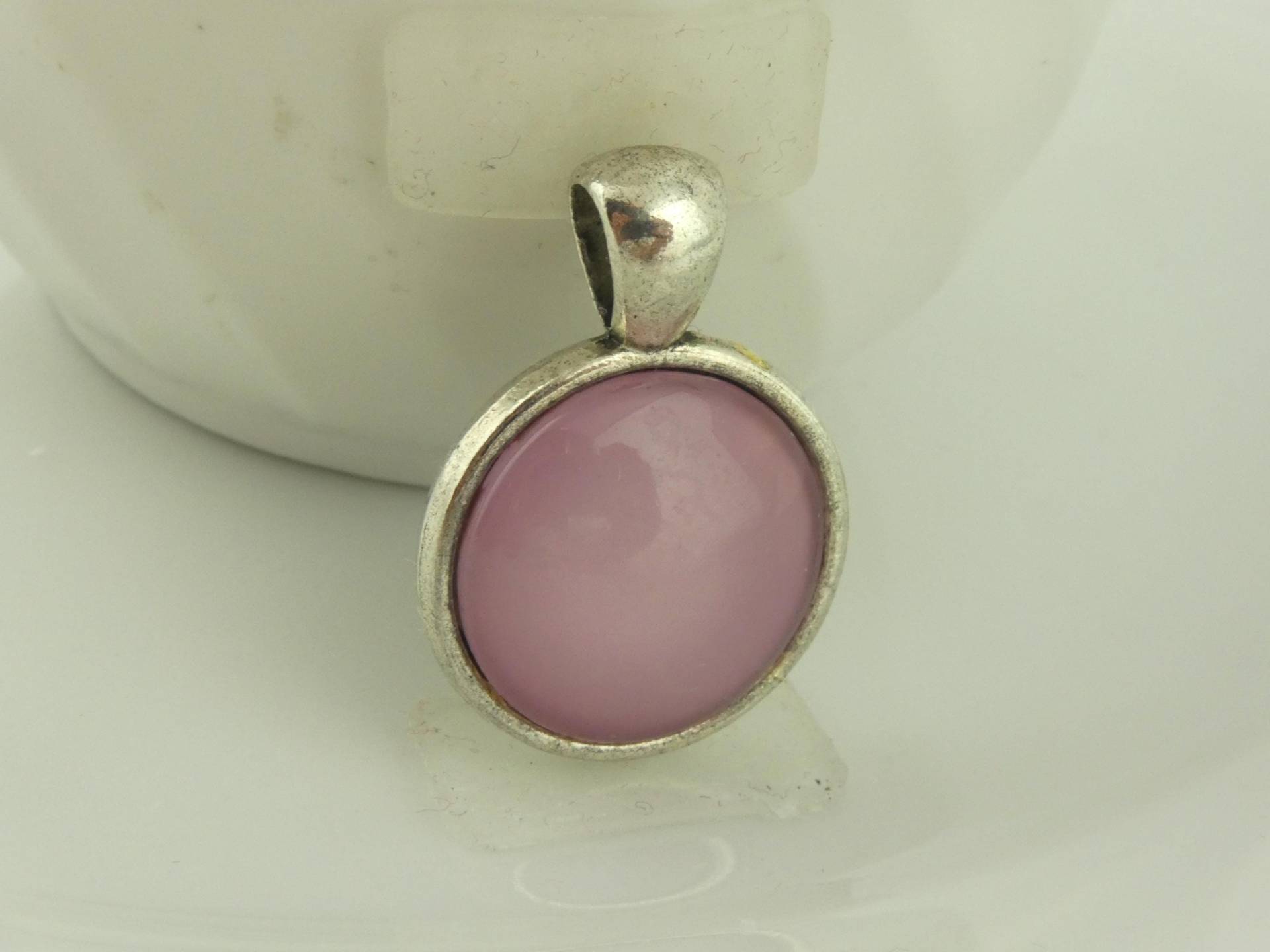 Anhänger Silber Rosa 18mm Anhänger Silber Rosa 18mm von GlasschmuckBirgitH