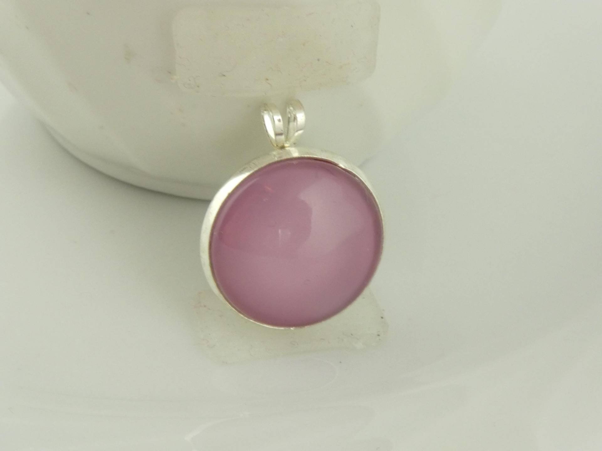 Anhänger Silber Rosa 18mm von GlasschmuckBirgitH