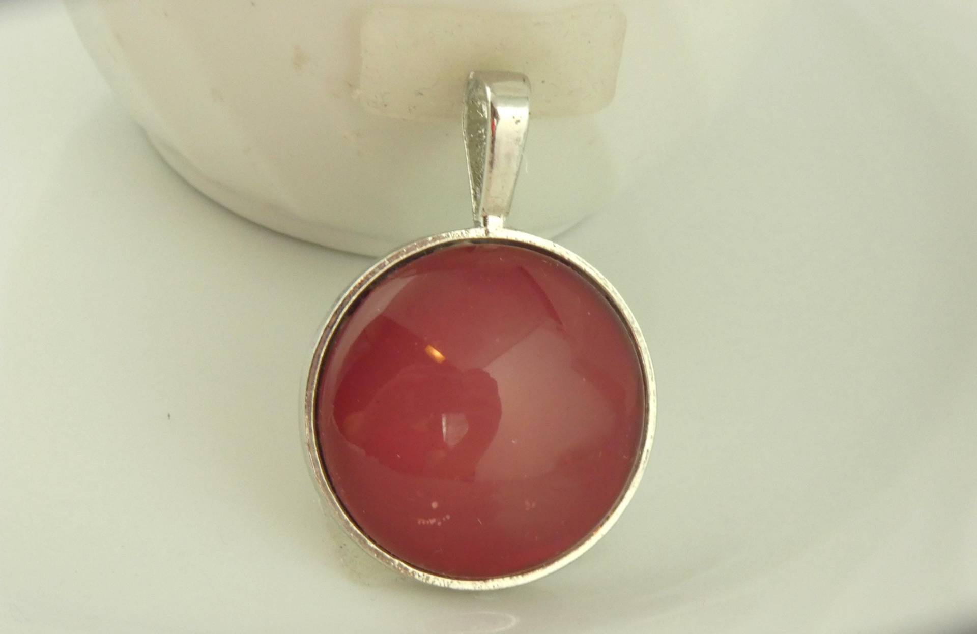 Anhänger Silber Rosa Altrosa 25mm von GlasschmuckBirgitH