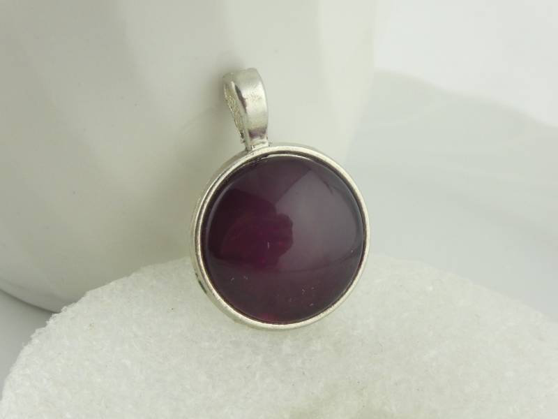 Anhänger Silber Rot 20mm von GlasschmuckBirgitH