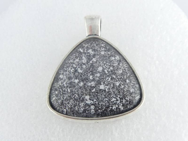 Anhänger Silber Schwarz Weiß Dreieck 25mm von GlasschmuckBirgitH