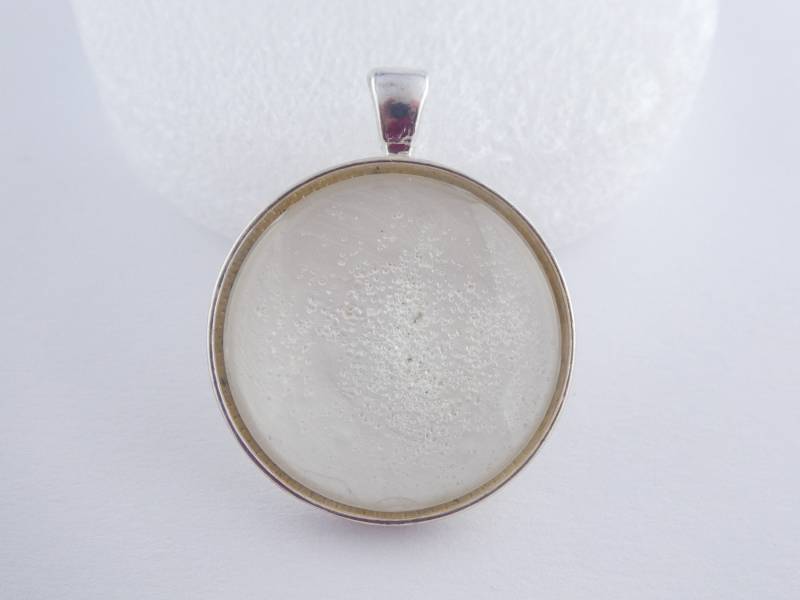 Anhänger Silber Weiß Statement 30mm von GlasschmuckBirgitH