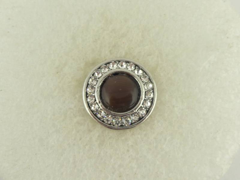 Druckknopf Chunk Metall Silber Braun Kristall Druckknopf Chunk Metall Silber Braun Kristall von GlasschmuckBirgitH