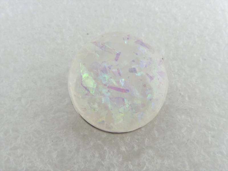 Druckknopf Chunk Metall Silber Weiß Opal Druckknopf Chunk Metall Silber Weiß Opal von GlasschmuckBirgitH
