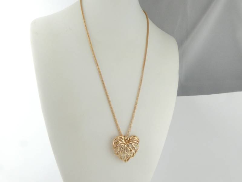 Kette Halskette Gold Kristall Herz von GlasschmuckBirgitH