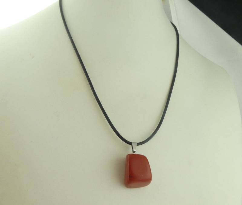 Kette Halskette Silber Schwarz Roter Jaspis Würfel Kette Halskette Silber Schwarz Roter Jaspis Würfel von GlasschmuckBirgitH