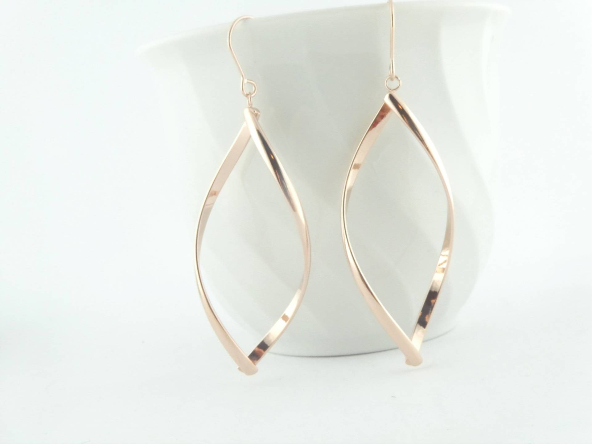 Ohrringe Ohrhänger Rosegold Tropfen Edelstahl, Geschenk Freundin, Schwester von GlasschmuckBirgitH