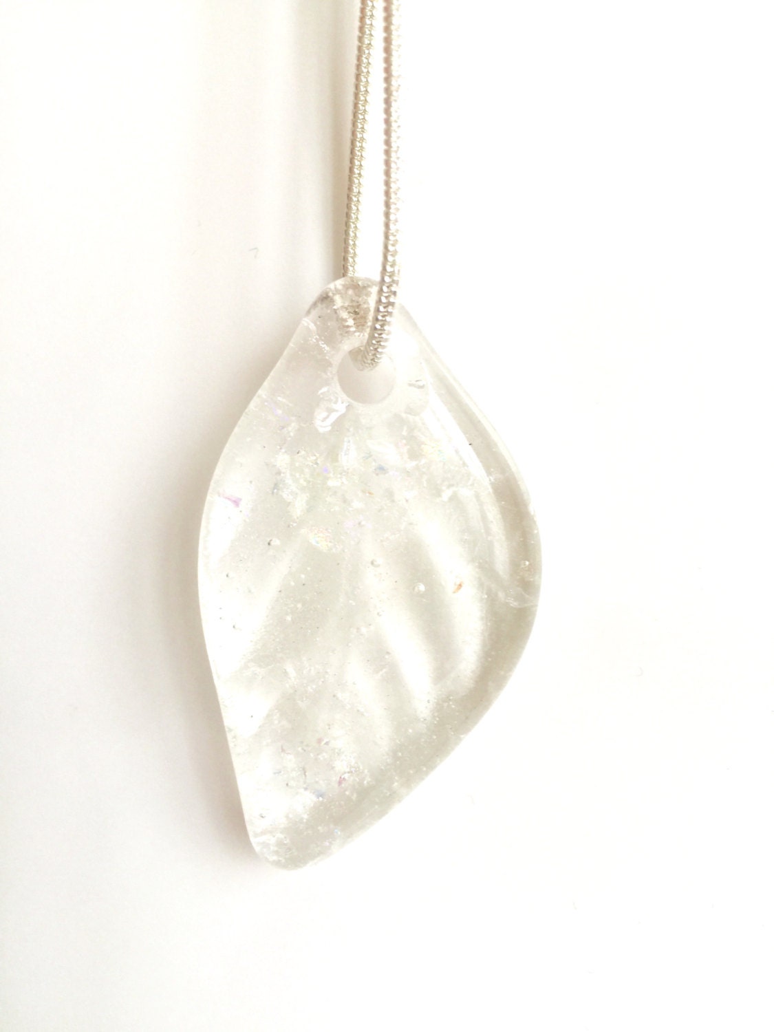 Klar Verschmolzen Glasblatt Mit Glitter von GlassyAllie