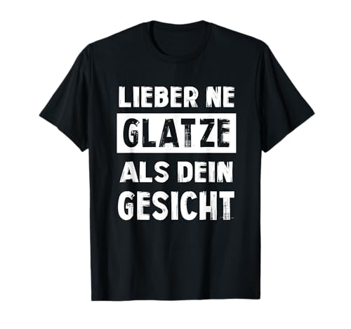 Herren Lustiger Glatzenkopf T-Shirt von Glatze lustig Haarlos Glatzenträger