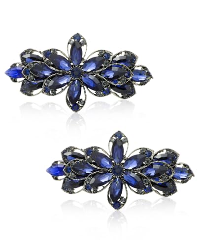 Glavatrix Haarspangen mit Blumen-Strasssteinen und Strasssteinen, eleganter Luxus-Schmuck, glitzernde Haarnadeln für Damen, perfektes Muttertagsgeschenk, Blau, 2 Stück Glavatrix Haarspangen mit Blumen-Strasssteinen und Strasssteinen, eleganter Luxus-Schmuck, glitzernde Haarnadeln für Damen, perfektes Muttertagsgeschenk, Blau, 2 Stück von Glavatrix