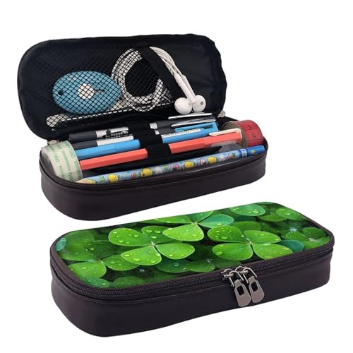 GlbnSHeric Federmäppchen, einziehbar, Pilze und Schmetterlinge, Stiftetasche, Schreibwarenetui mit Reißverschluss, Stifthalter, ästhetische Federmäppchen für Büroarbeit, 9 × 20 cm, Viele grüne von GlbnSHeric