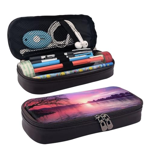 GlbnSHeric Federmäppchen, einziehbar, Rocks über einem geriffelten Stifteetui, Schreibwarenetui mit Reißverschluss, Stifthalter, ästhetisches Federmäppchen für Büroarbeit, 9 × 20 cm, Violetter von GlbnSHeric