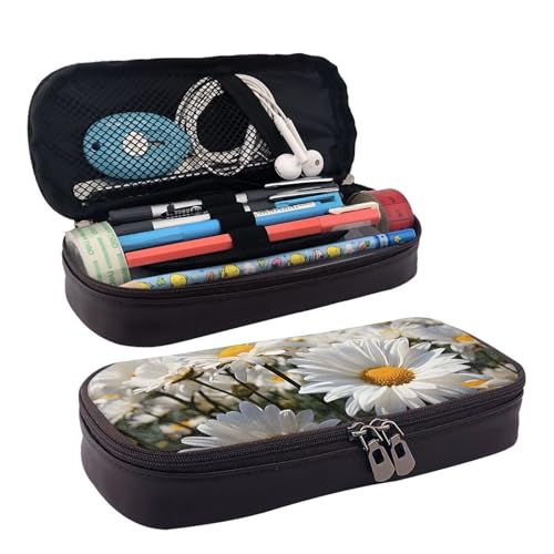 GlbnSHeric Federmäppchen, einziehbar, Zebras auf braunem Grasfeld, Stiftetasche, Schreibwarenetui mit Reißverschluss, Stifthalter, ästhetische Federmäppchen für Büroarbeit, 9 × 20 cm, Wilde weiße von GlbnSHeric