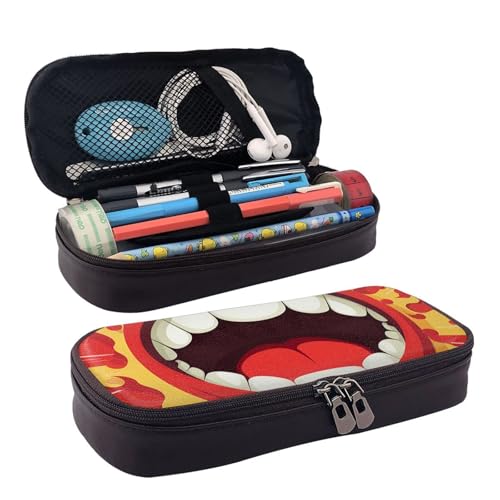 GlbnSHeric Federmäppchen, einziehbar, abstraktes Marmor-Federmäppchen, Schreibwarenetui mit Reißverschluss, Stifthalter, ästhetisches Federmäppchen für Büroarbeit, 9 × 20 cm, Eine Öffnung ist offen, von GlbnSHeric