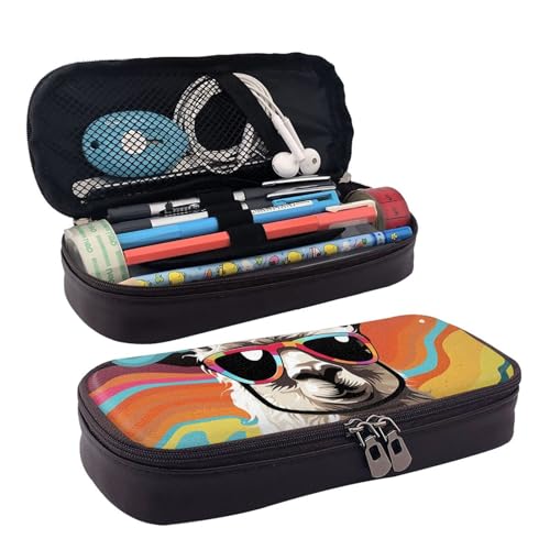 GlbnSHeric Federmäppchen, einziehbar, arabisches indisches Karomuster, Stiftetasche, Schreibwarenetui mit Reißverschluss, Stifthalter, ästhetische Federmäppchen für Büroarbeit, 9 × 20 cm, von GlbnSHeric