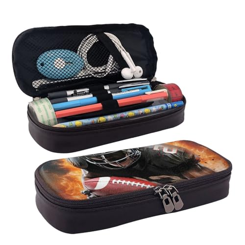 GlbnSHeric Federmäppchen, einziehbar, cooles American Football-Federmäppchen, Schreibwarenetui mit Reißverschluss, Stifthalter, ästhetische Federmäppchen für Büroarbeit, 9 × 20 cm, Cooler American von GlbnSHeric