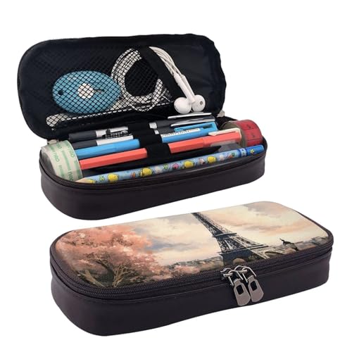 GlbnSHeric Federmäppchen, einziehbar, gelbe und rosa Blumen, Stiftetasche, Schreibwarenetui mit Reißverschluss, Stifthalter, ästhetische Federmäppchen für Büroarbeit, 9 × 20 cm, Vintage Style von GlbnSHeric