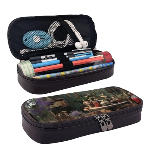 GlbnSHeric Federmäppchen, einziehbar, gelbe und rosa Blumen, Stiftetasche, Schreibwarenetui mit Reißverschluss, Stifthalter, ästhetische Federmäppchen für Büroarbeit, 9 × 20 cm, Werkstatt, von GlbnSHeric