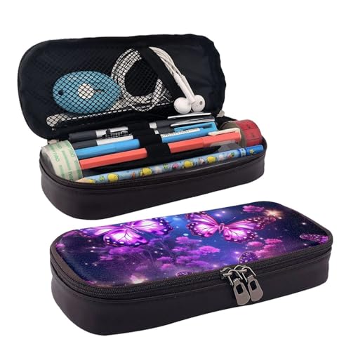 GlbnSHeric Federmäppchen, einziehbares Federmäppchen, Flamingo-Vogel, Stiftetasche, Schreibwarenetui mit Reißverschluss, Stifthalter, ästhetische Federmäppchen für Büroarbeit, 9 × 20 cm, Lilafarbener von GlbnSHeric