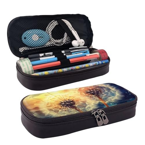 GlbnSHeric Federmäppchen, einziehbares Federmäppchen, Hund, Laufen, Stiftetasche, Schreibwarenetui mit Reißverschluss, Stifthalter, ästhetisches Federmäppchen für Büroarbeit, 9 × 20 cm, Pusteblume zum von GlbnSHeric