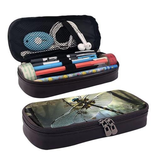 GlbnSHeric Federmäppchen, einziehbares Federmäppchen, Motiv: Fisch unter dem Meer, Schreibwarenetui mit Reißverschluss, Stifthalter, ästhetisches Federmäppchen für Büroarbeit, 9 × 20 cm, Libellen, von GlbnSHeric