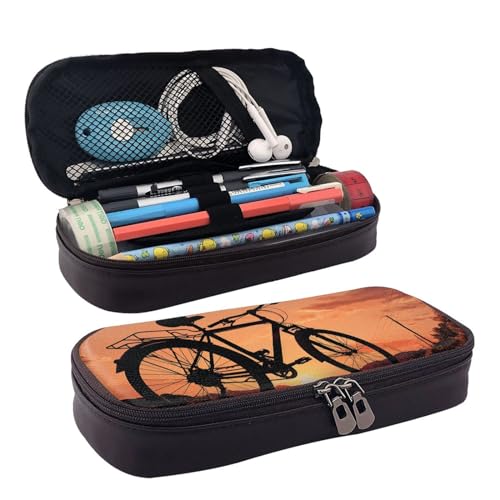 GlbnSHeric Federmäppchen, einziehbares Federmäppchen, Spatzenvögel, singen, Stifteetui, Schreibwarenetui mit Reißverschluss, Stifthalter, ästhetisches Federmäppchen für Büroarbeit, 9 × 20 cm, Rennrad, von GlbnSHeric