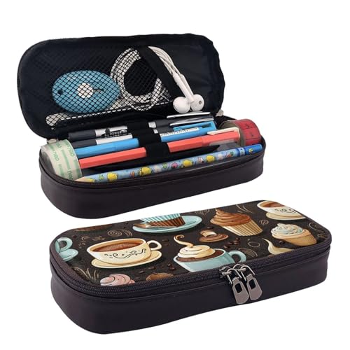 GlbnSHeric Federmäppchen, einziehbares Federmäppchen, blühende rosa Blumen, Stiftetasche, Schreibwarenetui mit Reißverschluss, Stifthalter, ästhetisches Federmäppchen für Büroarbeit, 9 × 20 cm, Kaffee von GlbnSHeric