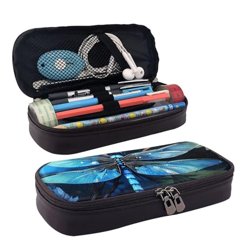 GlbnSHeric Federmäppchen, einziehbares Federmäppchen, schöne Giraffe, Stiftetasche, Schreibwarenetui mit Reißverschluss, Stifthalter, ästhetisches Federmäppchen für Büroarbeit, 9 × 20 cm, Kunst blaue von GlbnSHeric