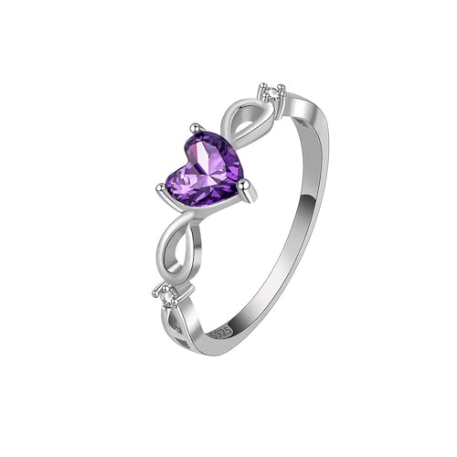 Frauen Ins Stil S925 Sterling Silber Natürliche Lila Kristall Herzring Vogue Ring Schmuck Licht Luxus Geburtstagsfeier Geschenk von GleaMora