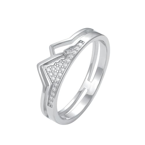 GleaMora Doppellagiger Bergring Personalisierter Valentinstag Urlaub S925 Sterlingsilber Ring Frauen Geburtstagsfeier Schmuck Geschenk von GleaMora