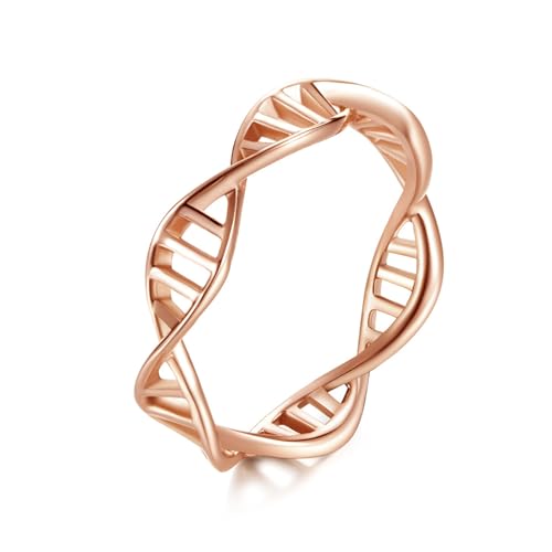 GleaMora Doppelspirale Roségold Silber Einfacher Ring für Frauen Ring Personalisierter Valentinstag Urlaub Hochzeit Licht Luxus Geschenk von GleaMora