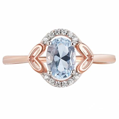 GleaMora Einfacher S925 Sterlingsilber Ring Frauen Ring Personalisierter Valentinstag Urlaub Roségold Geburtstagsfeier Leichtes Luxusgeschenk von GleaMora