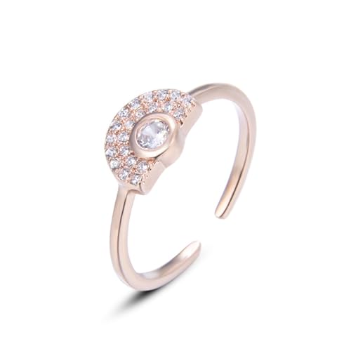 GleaMora Einfaches S925 Sterlingsilber mit Zirkon verstellbarer Ring Valentinstag Urlaub Frauen Geburtstagsfeier Licht Luxus Geschenk von GleaMora