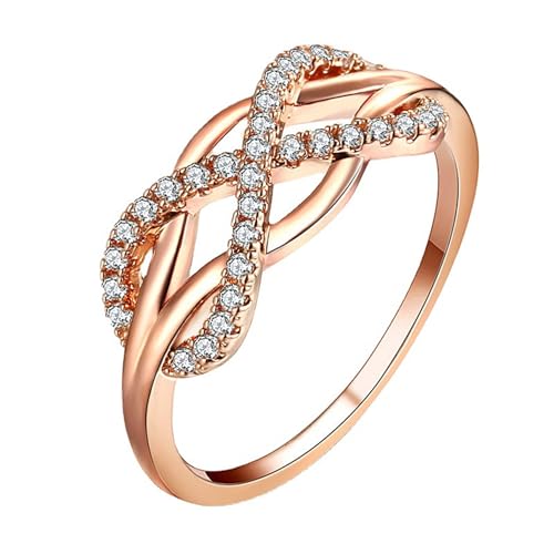 GleaMora Elegante süße Aushöhlung mit Zirkonring Weihnachten im Stil für Frauen Geburtstagsgeschenk Einfacher Schmuck Licht Luxus Geschenk von GleaMora