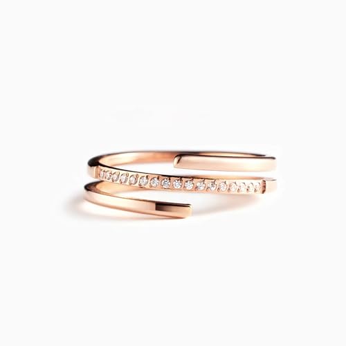 GleaMora Frauen im Stil Leichter Luxus S925 Sterlingsilber Doppelschichtiger Kreuzring Minimalistischer Ring Schmuck Vorschlag Geburtstagsgeschenk von GleaMora