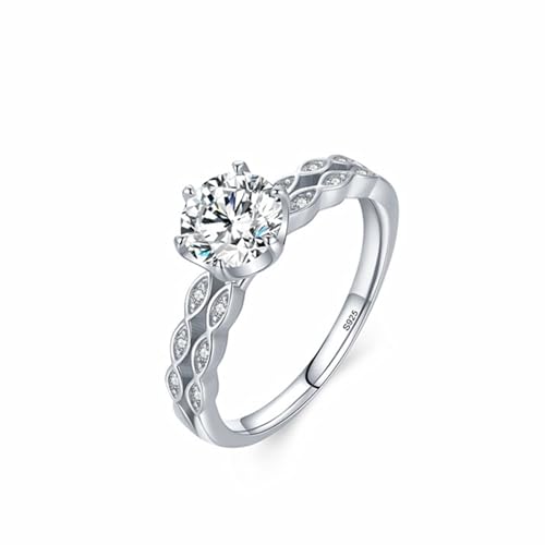 GleaMora Frauen im Stil Leichter Luxus S925 Sterlingsilber Ring Minimalist Ring Schmuck Vorschlag Verlobung Geburtstagsfeier Geschenk von GleaMora