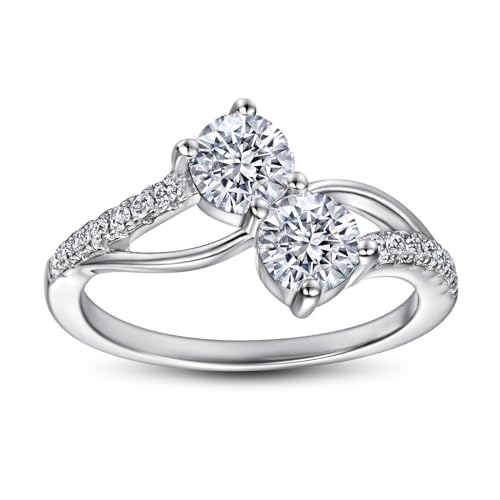 GleaMora Frauen im Stil Leichter Luxus S925 Sterlingsilber Ring Minimalistischer Ring mit Zirkonschmuck Verlobung Geburtstagsfeier Geschenk von GleaMora