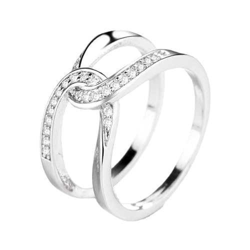 GleaMora Für Frauen im Stil Leichter Luxus Kreuzring Minimalistischer Ring mit Zirkonschmuck Vorschlag Verlobung Geburtstagsfeier Geschenk von GleaMora