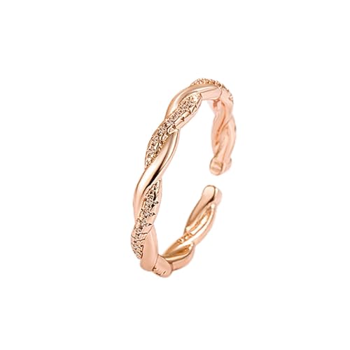 GleaMora Ins-Stil für Frauen Einstellbarer gebratener Teig Twists Ring Trendiger Schmuck leichter Luxusring Jubiläum Geburtstagsfeier Geschenk von GleaMora