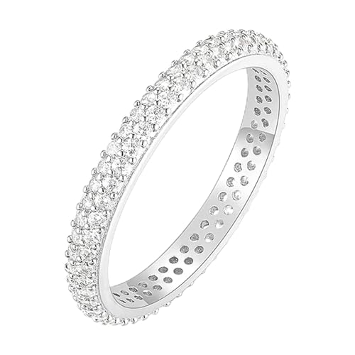 GleaMora Ins Style Ring S925 Sterlingsilber Ring Trendiger Ring mit Zirkon Einfacher Ring Weihnachtsurlaub für Frauen Jubiläumsschmuck von GleaMora