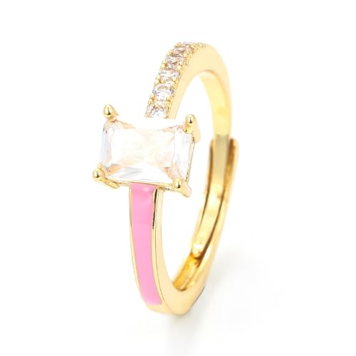 GleaMora Ins Style Sweet Ring Classic Matching Zirkon für Frauen Ring Schmuck Light Luxus Geburtstagsfeier Vorschlag Verlobung Geschenk von GleaMora