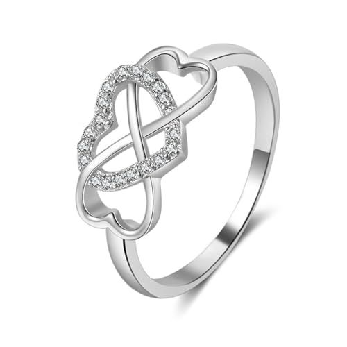 GleaMora Ins Style Sweet Ring Classic S925 Sterlingsilber Frauen Herzförmiger Ring Schmuck Light Luxus Geburtstagsfeier Heiratsvorschlag Geschenk von GleaMora